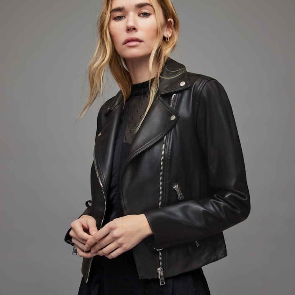 All Saints Dalby Moto Jacket Size 2